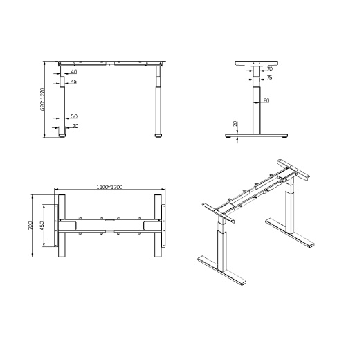 Electric Desk Height Adjustable Office Table