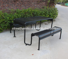 Outdoor metal patio table set steel picnic table