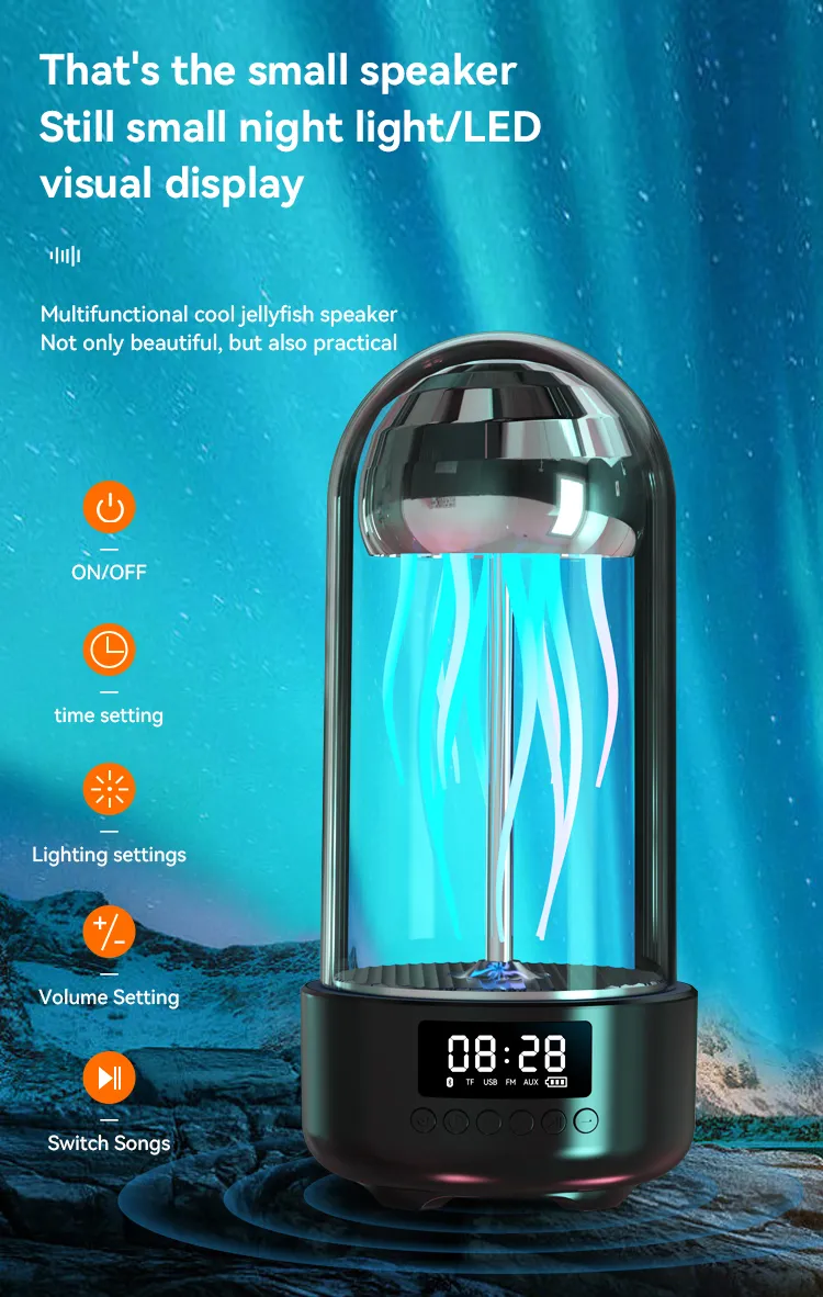 Intelligent Wireless Bluetooth Speaker, Colorful Breathing Light, Portable Intelligent