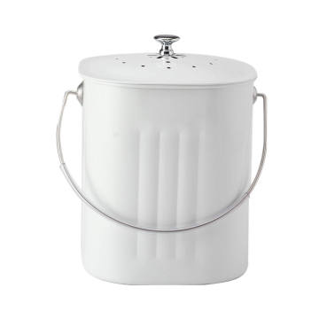 Cuboids White Compost Pail with Replaceable Charcoal Filter