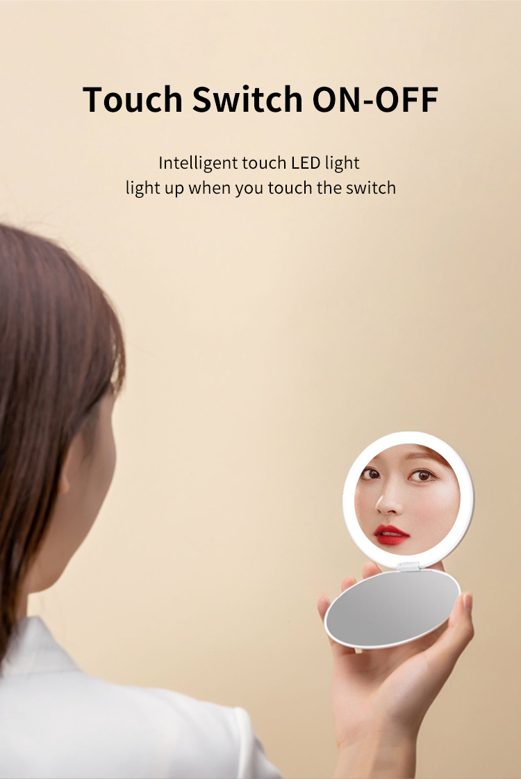 Manufacture Price Cosmetic Portable Makeup Mirror With Light