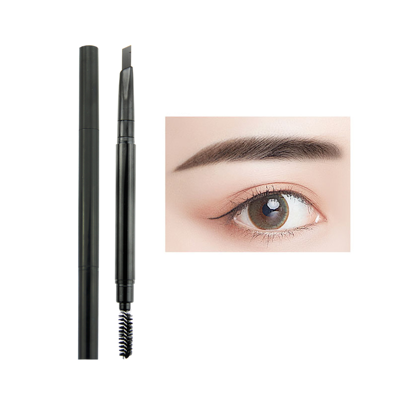 Customized New Arrival Factory Outlet 2 Colors Double-headed Eyebrow Pencil With Eyebrow Brush Ultra sweatproof and waterproof