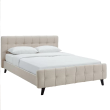 European Minimalist PU Leather Double Bed