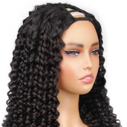 Kinky Curly V Part Human Hair Wig