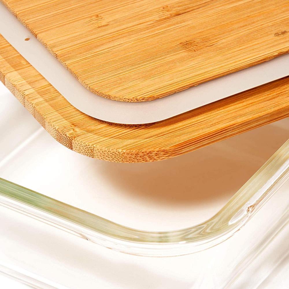 Glass Food Storage Containers with bamboo Lids