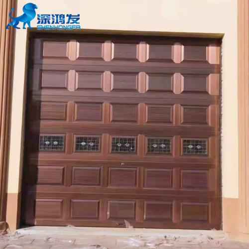 Automatic overhead sectional garage door