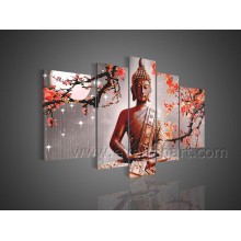 Hand Painted Buddha Oil Painting Abstract Wall Art on Canvas