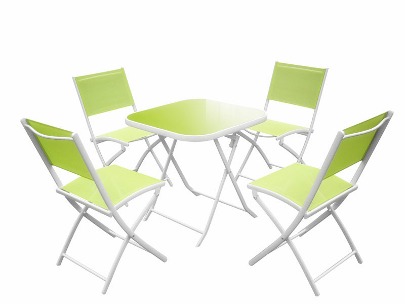 5 pc alu foldable garden dining set