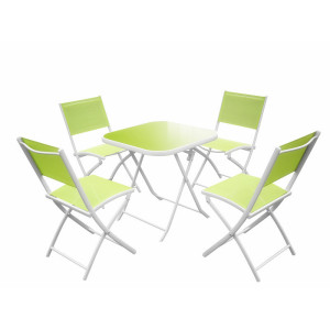 5 pc alu foldable garden dining set