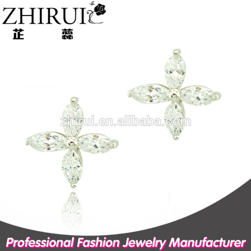 china suppliers yiwu cross flower earrings jewelry fashion gold earring