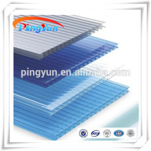 50 micron one side UV coated virgin PC material multiwall colored pc sheet
