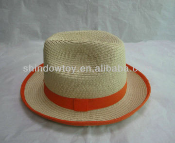 Short brim straw hat, Roll brim straw hat, Paper braid straw hat