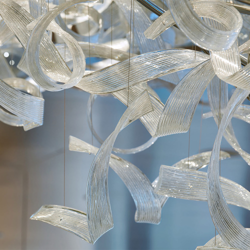 Lobby ribbon shape luxury project pendant light