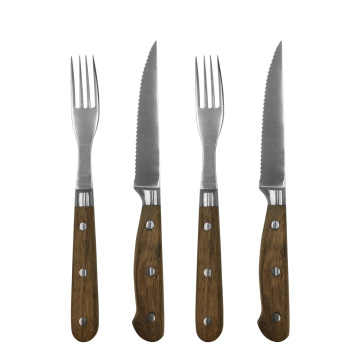 4 pcs Steak Knife with Acacia Wood Handle