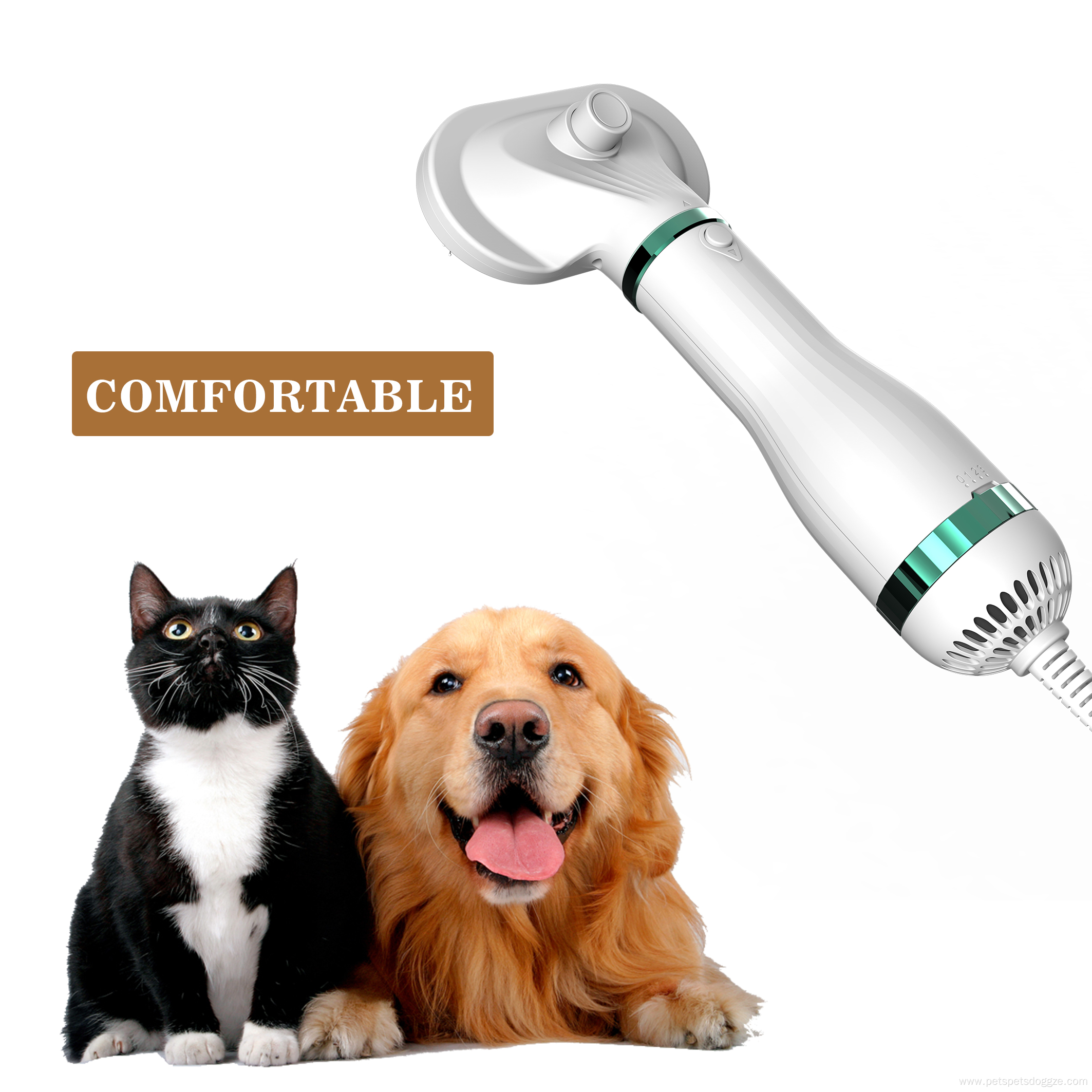 Pet grooming brush dryer self cleaning slicker brush