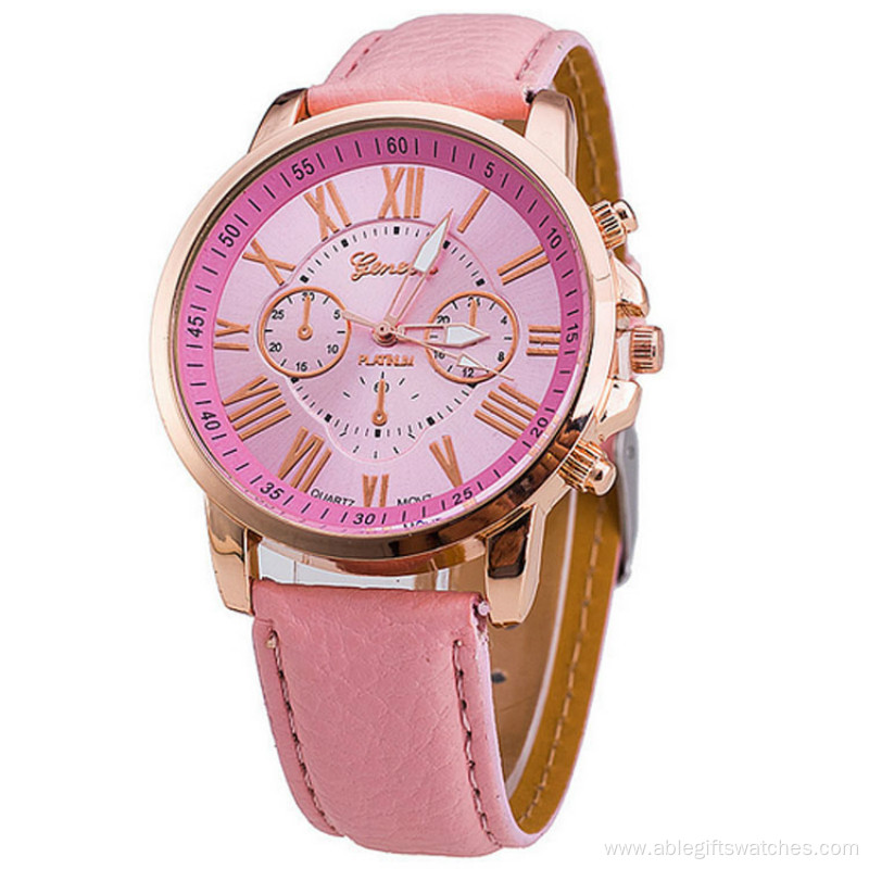 New Design Girls Classic Leather Band Quartz Watch