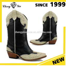 Black and White Upper Winter Wenstern Cowboy Boot For Adult