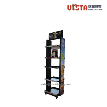 Promotion Rolling Metal Beverage Display Racks for Stores