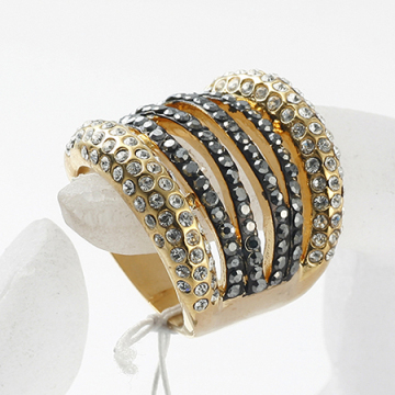 HOT SELLING Gold Ring Jewelry multi row top quality Crystals Full Sizes women rhinestone finger rings