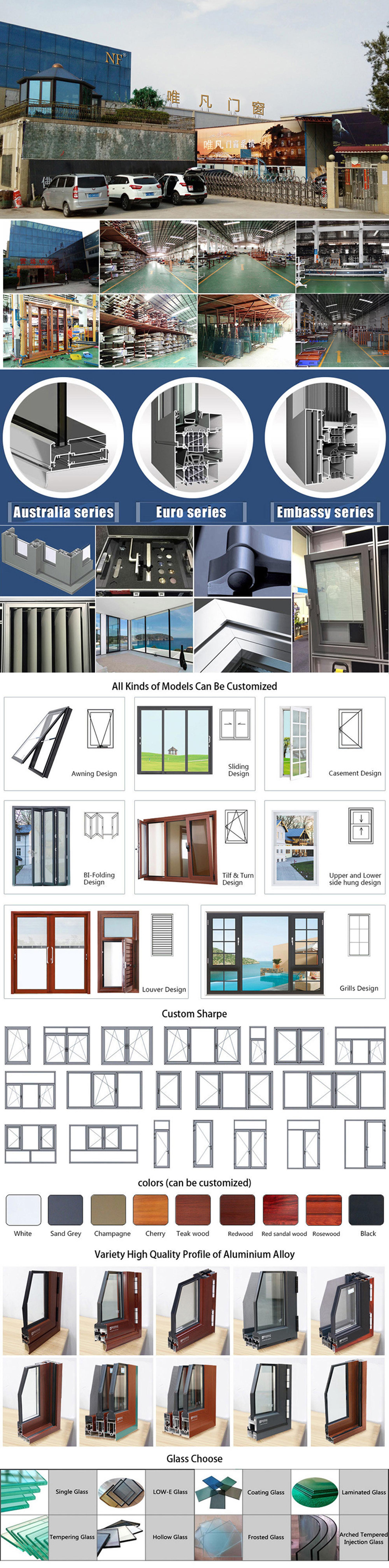 Low price beautiful aluminum garden windows for sale