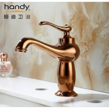 Sink Golden Finish House Basin Faucet Brass