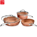 Aluminium Antilengket Antilengket Ditempa 3 pcs Frypan