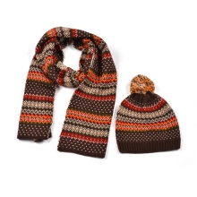 Wholesale women's knit hat and scarf sets