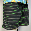 Multicolor pinstripe beach shorts