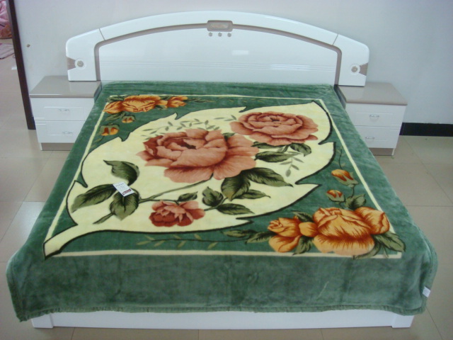 Green color adult blanket