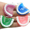 Suministro de dientes divertidos con bucle de 2 mm, decoración de resina, dijes de dientes artificiales, pendientes artesanales, colgante, accesorio de adorno de joyería