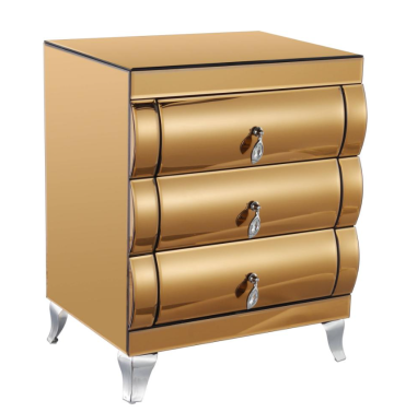 Golden bedside table for hotel