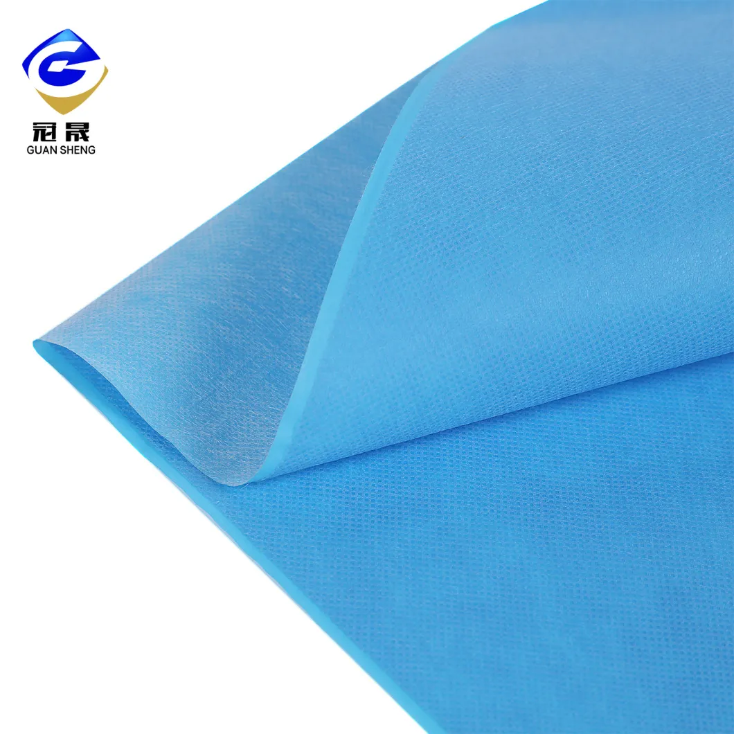 Waterproof SMS PP+PE Spunbond Nonwoven Fabric for Medical Material