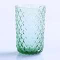 Factory Direct High Quality Diamond Pattern Colored Glass Cup