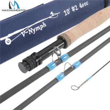 Maximumcatch 10FT-11FT 2/3/4WT 4Sec Nymph Fly Fishing Rod IM10 Graphite Carbon Fiber Fast Action Fly Rod with Nymph Line