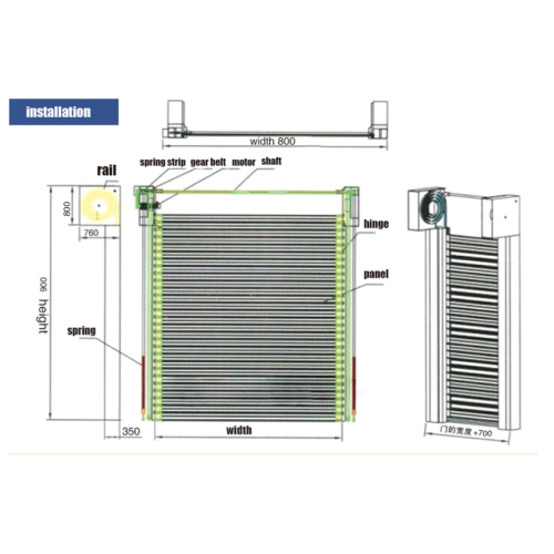 Pintu Spiral Roller Shutter Roller Kecepatan Tinggi Otomatis