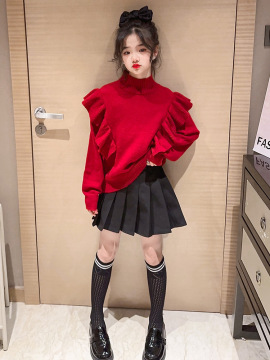 2022 Girls' Autumn and Winter Sweater Thickened Undercoat