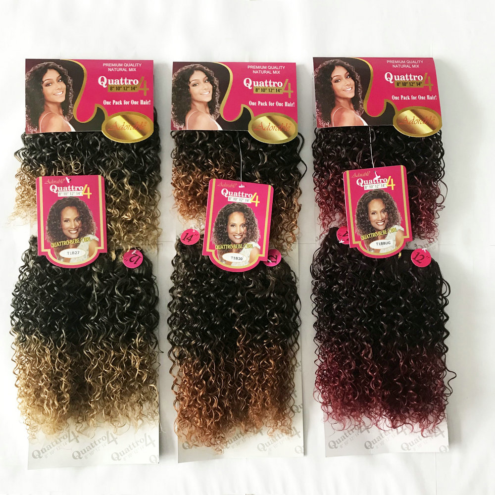 Adorable soft synthetic hair extension bebe curl weave. african small curly hair weft