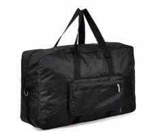 210T polyester Personalized fold up black cheap travel bag