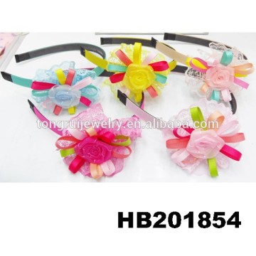 beautiful colorful ribbon flower girls hair accessories for little girls