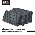 Fesyen Wanita Mewah Dompet Geometric Luminous PU Kulit Pemegang Wanita Purse Wallets