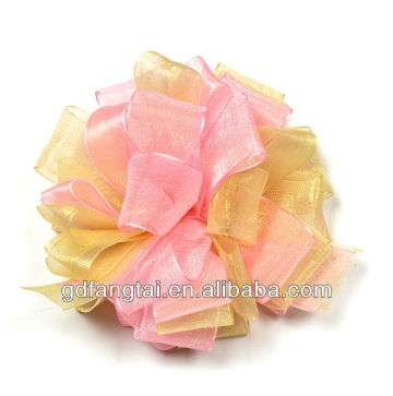 pink ribbon flower brooch