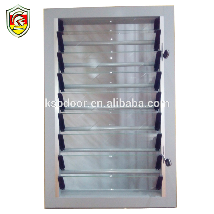 1.5mm thick powder coated wooden grain aluminium alloy frame louver shutter standard size bathroom window