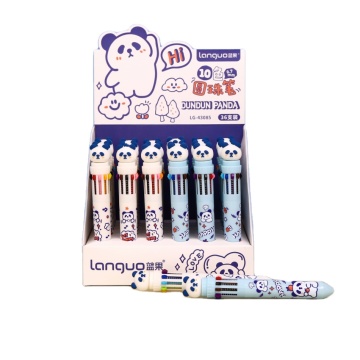 Custom Rubber Topper Six or Ten Colorful Ball Point Pen 0.7mm