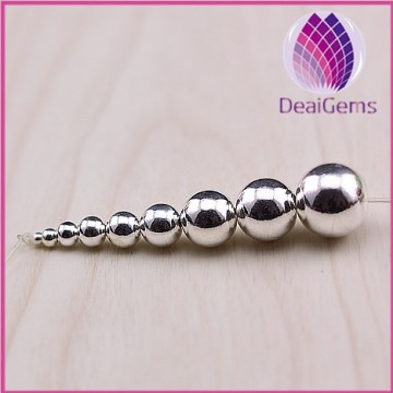 High quality 4mm round 925 silver beads gold silver beads rose gold silver beads round silver ball beads