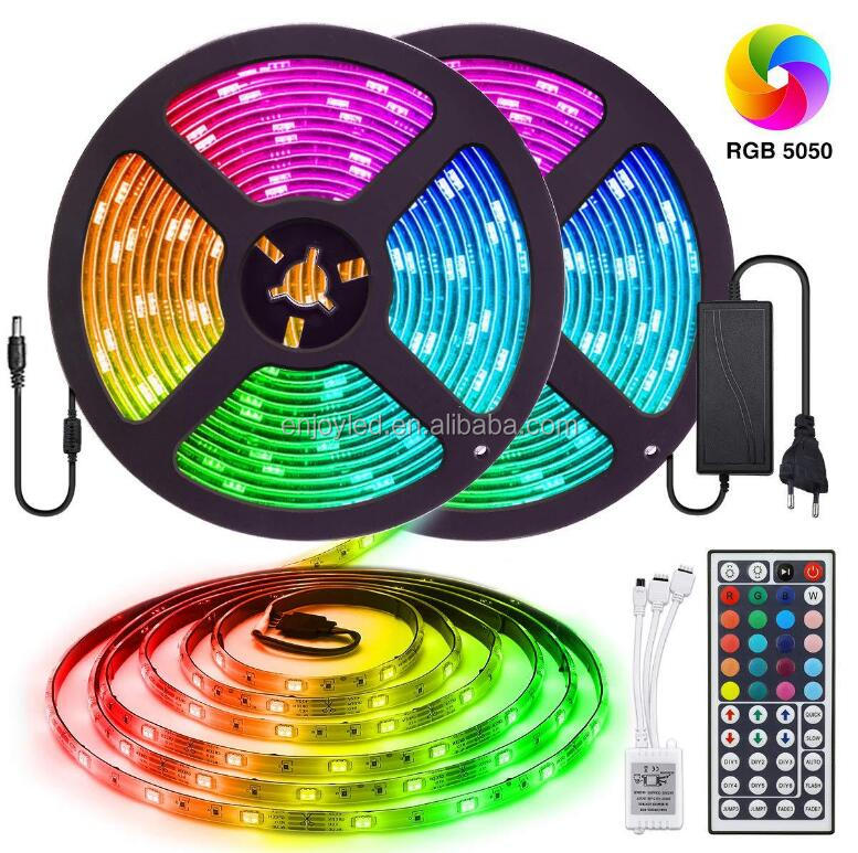 Amazon popular 10 meter waterproof 12V low voltage 5050RGB light with 44 key infrared controller LED set