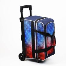 Double Roller 2 Ball Bowling Bag with Separate Shoe Compartment - Heavy Duty & Free Sample