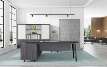 L-Shape Wooden Melamine Open Working Area Desk