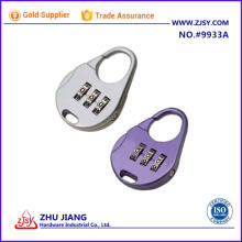 Zinc Alloy 3 Dial Combination Security Padlock Nickel Plated Color