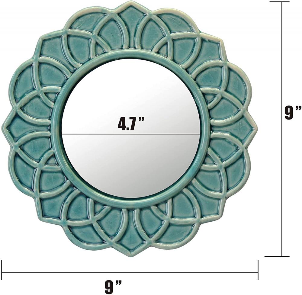 Specchio da parete dell&#39;accento in ceramica floreale