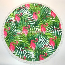 100% Cotton Cheap Custom Printing Bird Shaped Round Flamingo Towel